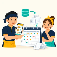 ตรวจดูจำนวนบิลและประวัติการบันทึกข้อมูลรายวันของระบบ