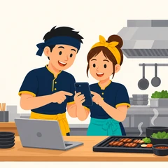 ทีมเจ้าของร้านอาหารและผู้พัฒนาร่วมกันปรับปรุง FriPos จากการใช้งานจริง